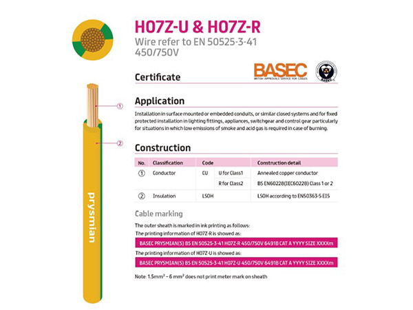 H07Z-U&-H07Z-R-cable